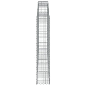 Gabionen mit Hochbogen 3 Stk. 300x30x160/180cm Verzinktes Eisen