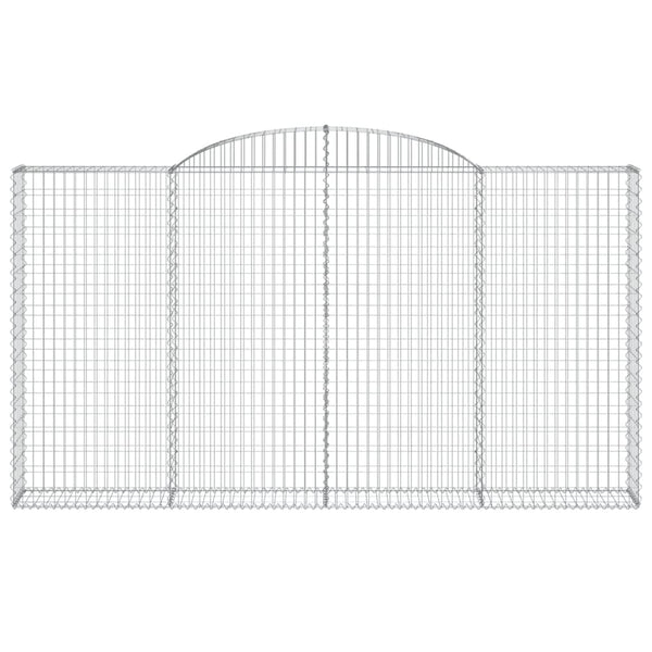 Gabionen mit Hochbogen 5 Stk. 300x30x160/180cm Verzinktes Eisen