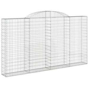 Gabionen mit Hochbogen 6 Stk. 300x30x160/180cm Verzinktes Eisen