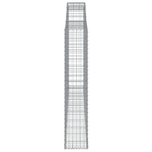 Gabionen mit Hochbogen 6 Stk. 300x30x160/180cm Verzinktes Eisen