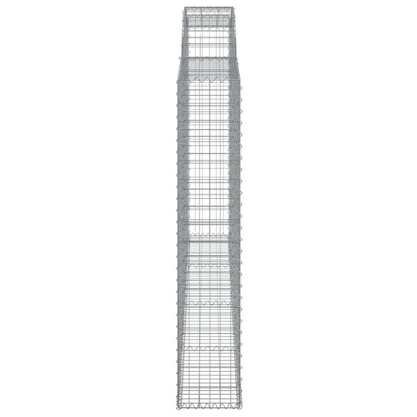 Gabionen mit Hochbogen 6 Stk. 300x30x160/180cm Verzinktes Eisen