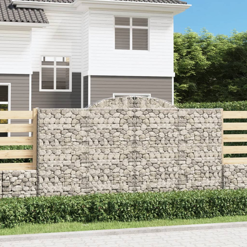 vidaXL Gabions avec arche 6 pcs 300x30x160/180cm Fer galvanisé