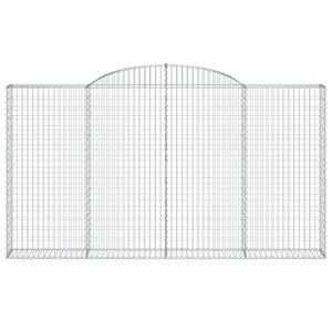 Gabionen mit Hochbogen 7 Stk. 300x30x160/180cm Verzinktes Eisen
