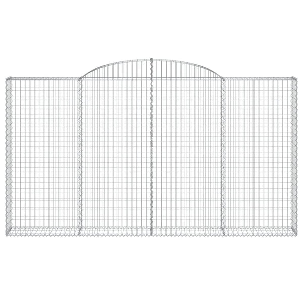 Gabionen mit Hochbogen 7 Stk. 300x30x160/180cm Verzinktes Eisen