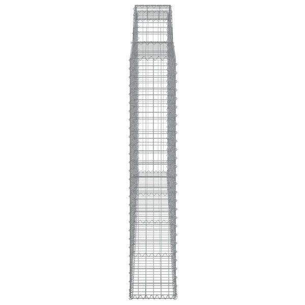 Gabionen mit Hochbogen 7 Stk. 300x30x160/180cm Verzinktes Eisen