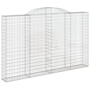 Gabionen mit Hochbogen 2 Stk. 300x30x180/200cm Verzinktes Eisen