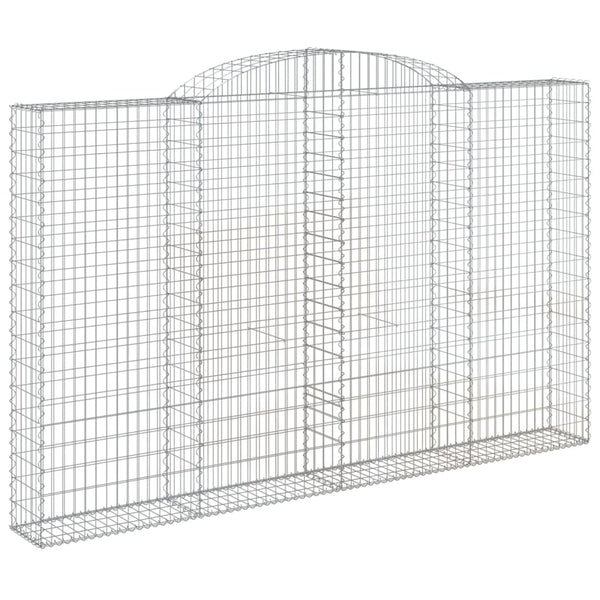 Gabionen mit Hochbogen 2 Stk. 300x30x180/200cm Verzinktes Eisen