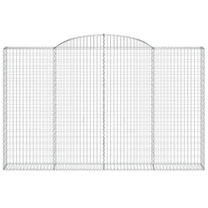 Gabionen mit Hochbogen 3 Stk. 300x30x180/200cm Verzinktes Eisen