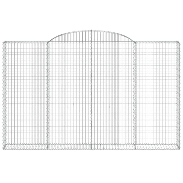 Gabionen mit Hochbogen 3 Stk. 300x30x180/200cm Verzinktes Eisen
