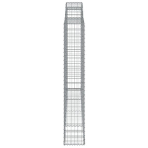 Gabionen mit Hochbogen 4 Stk. 300x30x180/200cm Verzinktes Eisen