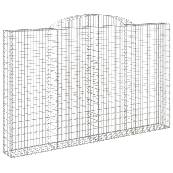 Gabionen mit Hochbogen 5 Stk. 300x30x180/200cm Verzinktes Eisen