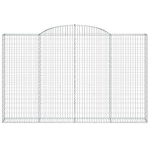 Gabionen mit Hochbogen 5 Stk. 300x30x180/200cm Verzinktes Eisen