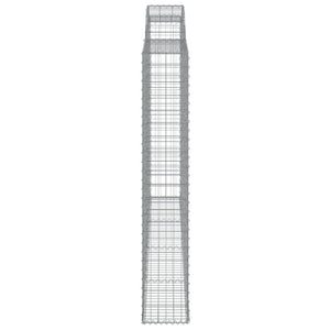 Gabionen mit Hochbogen 5 Stk. 300x30x180/200cm Verzinktes Eisen