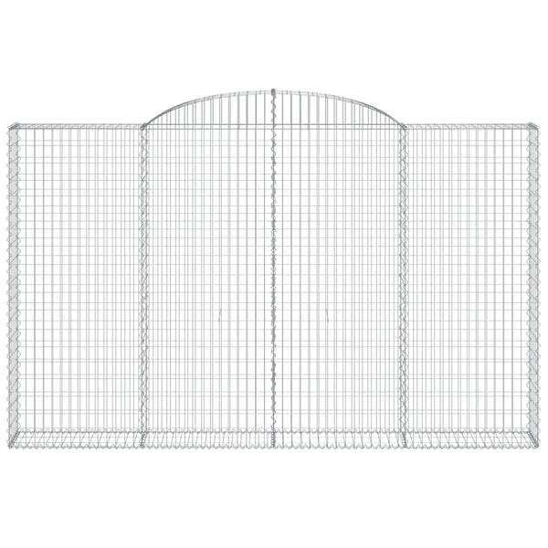 Gabionen mit Hochbogen 6 Stk. 300x30x180/200cm Verzinktes Eisen