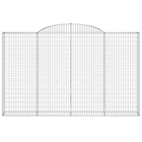Gabionen mit Hochbogen 7 Stk. 300x30x180/200cm Verzinktes Eisen
