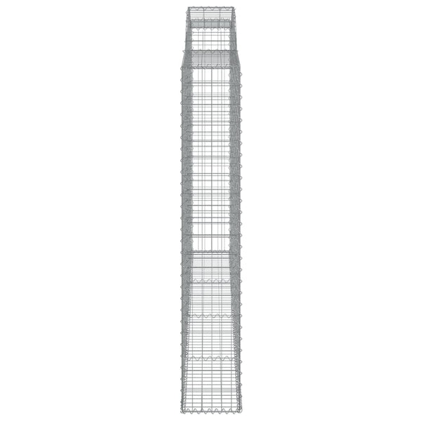 Gabionen mit Hochbogen 7 Stk. 300x30x180/200cm Verzinktes Eisen