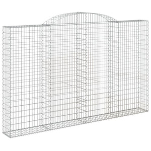 Gabionen mit Hochbogen 8 Stk. 300x30x180/200cm Verzinktes Eisen