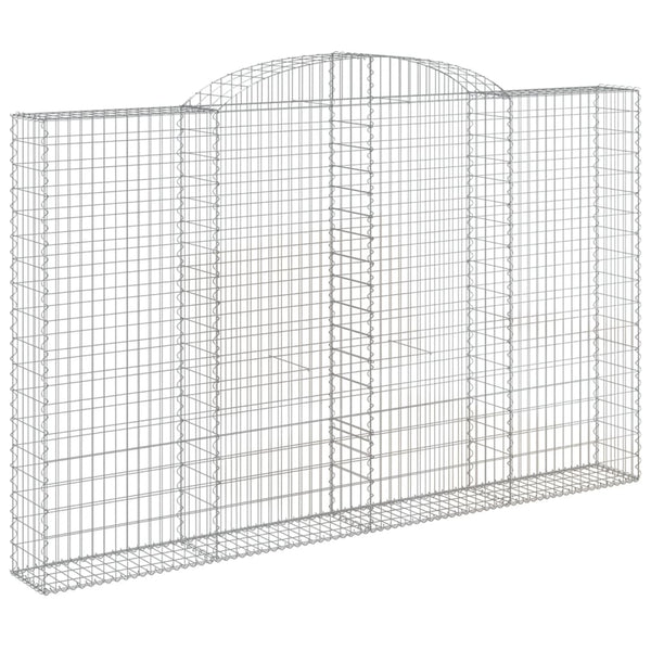 Gabionen mit Hochbogen 8 Stk. 300x30x180/200cm Verzinktes Eisen