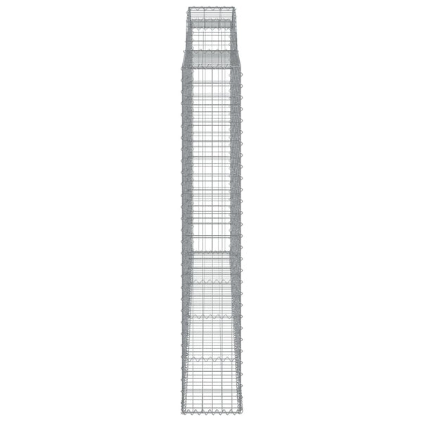 Gabionen mit Hochbogen 8 Stk. 300x30x180/200cm Verzinktes Eisen