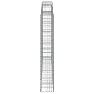 Gabionen mit Hochbogen 9 Stk. 300x30x180/200cm Verzinktes Eisen