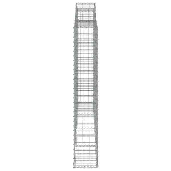 Gabionen mit Hochbogen 9 Stk. 300x30x180/200cm Verzinktes Eisen