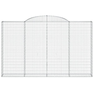 Gabionen mit Hochbogen 10 Stk 300x30x180/200cm Verzinktes Eisen