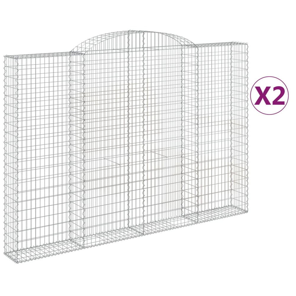 vidaXL Gabions avec arche 2 pcs 300x30x200/220 cm Fer galvanisé