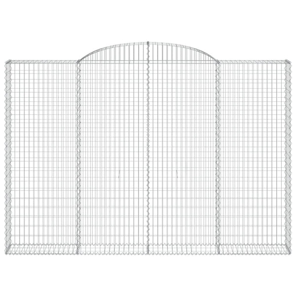 Gabionen mit Hochbogen 2 Stk. 300x30x200/220cm Verzinktes Eisen