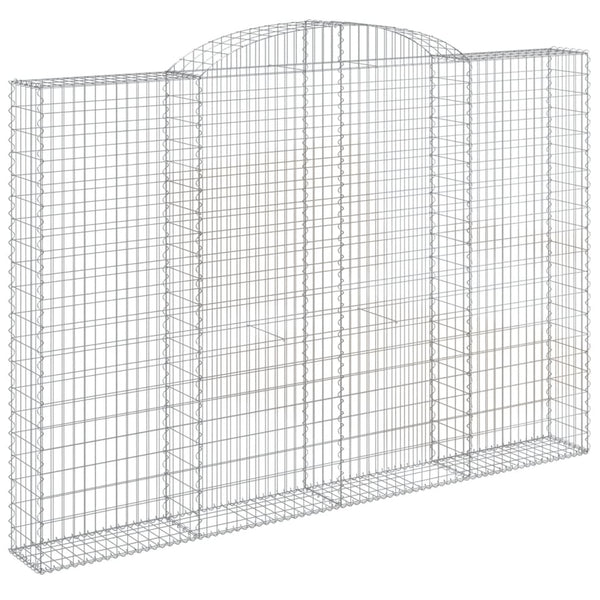 Gabionen mit Hochbogen 3 Stk. 300x30x200/220cm Verzinktes Eisen