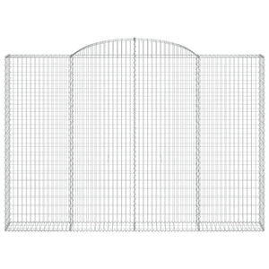 Gabionen mit Hochbogen 3 Stk. 300x30x200/220cm Verzinktes Eisen