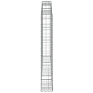 Gabionen mit Hochbogen 4 Stk. 300x30x200/220cm Verzinktes Eisen