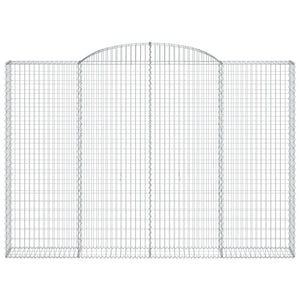 Gabionen mit Hochbogen 5 Stk. 300x30x200/220cm Verzinktes Eisen