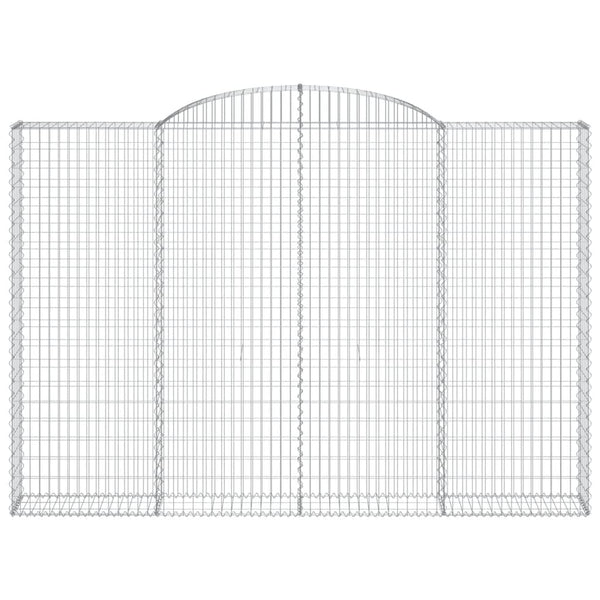 Gabionen mit Hochbogen 5 Stk. 300x30x200/220cm Verzinktes Eisen