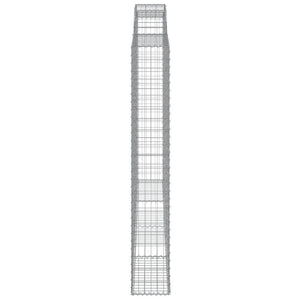 Gabionen mit Hochbogen 5 Stk. 300x30x200/220cm Verzinktes Eisen