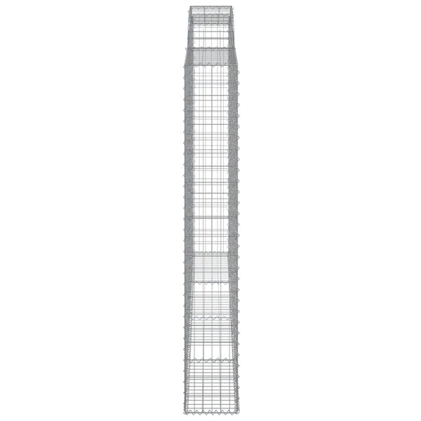 Gabionen mit Hochbogen 5 Stk. 300x30x200/220cm Verzinktes Eisen