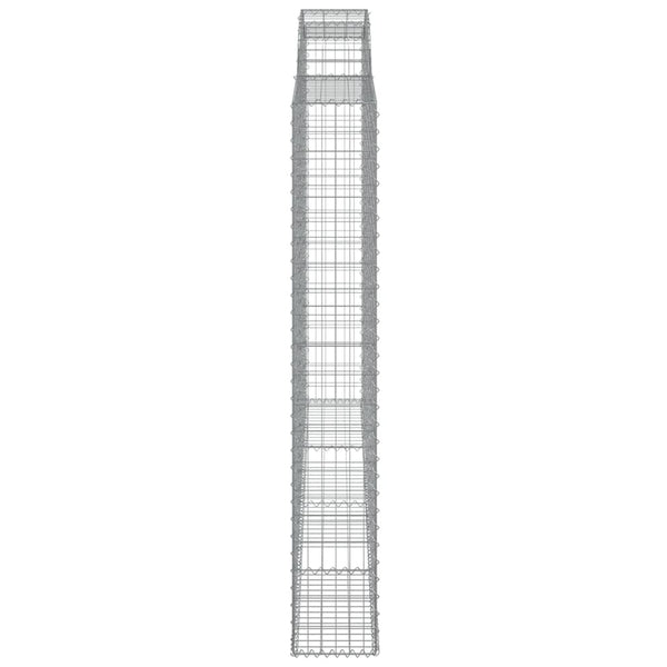 Gabionen mit Hochbogen 6 Stk. 300x30x200/220cm Verzinktes Eisen