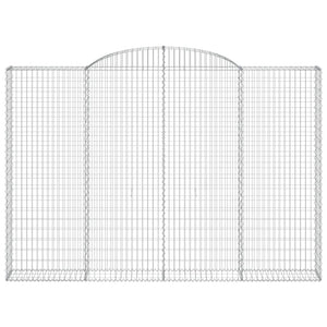 Gabionen mit Hochbogen 7 Stk. 300x30x200/220cm Verzinktes Eisen