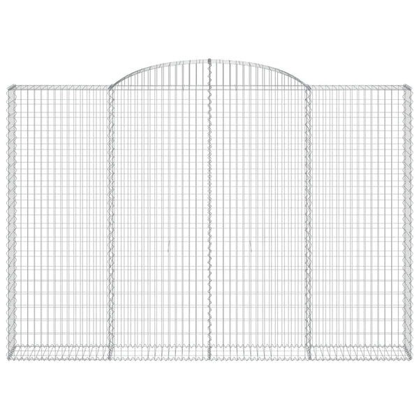 Gabionen mit Hochbogen 9 Stk. 300x30x200/220cm Verzinktes Eisen