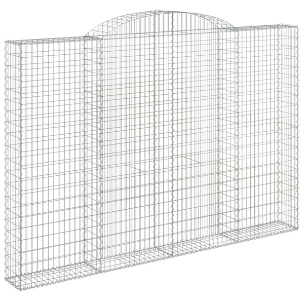 Gabionen mit Hochbogen 10 Stk 300x30x200/220cm Verzinktes Eisen