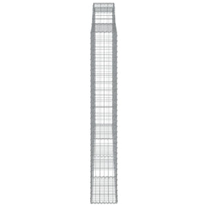 Gabionen mit Hochbogen 11 Stk 300x30x200/220cm Verzinktes Eisen