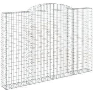 Gabionen mit Hochbogen 12 Stk 300x30x200/220cm Verzinktes Eisen