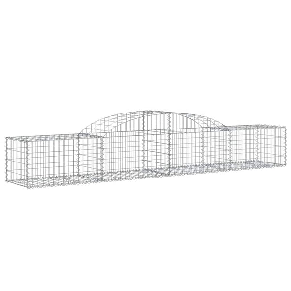 Gabionen mit Hochbogen 2 Stk. 300x50x40/60 cm Verzinktes Eisen