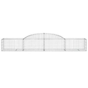 Gabionen mit Hochbogen 2 Stk. 300x50x40/60 cm Verzinktes Eisen