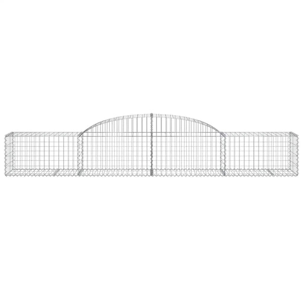 Gabionen mit Hochbogen 2 Stk. 300x50x40/60 cm Verzinktes Eisen