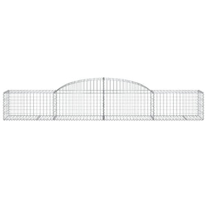 Gabionen mit Hochbogen 3 Stk. 300x50x40/60 cm Verzinktes Eisen