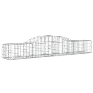Gabionen mit Hochbogen 4 Stk. 300x50x40/60 cm Verzinktes Eisen