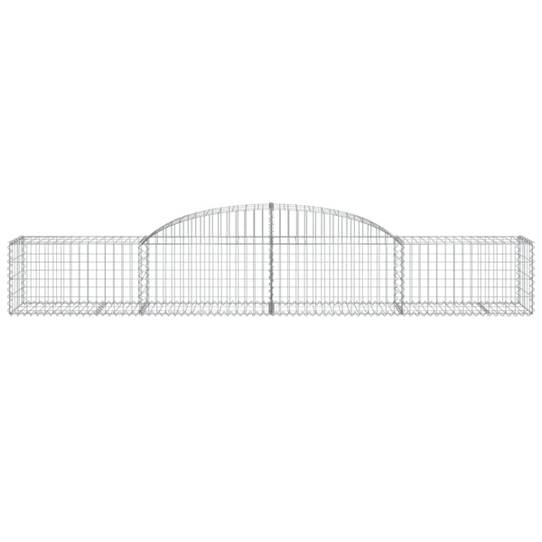Gabionen mit Hochbogen 4 Stk. 300x50x40/60 cm Verzinktes Eisen