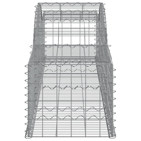 Gabionen mit Hochbogen 10 Stk. 300x50x40/60 cm Verzinktes Eisen