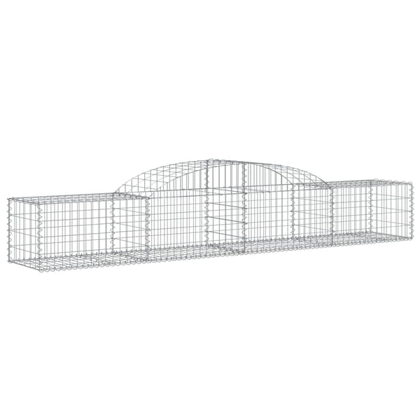 Gabionen mit Hochbogen 12 Stk. 300x50x40/60 cm Verzinktes Eisen