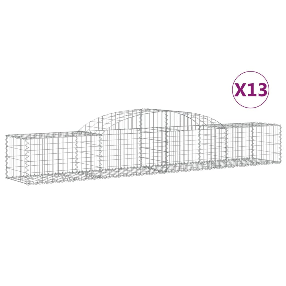 vidaXL Gabions avec arche haute 13 pcs 300x50x40/60 cm Fer galvanisé